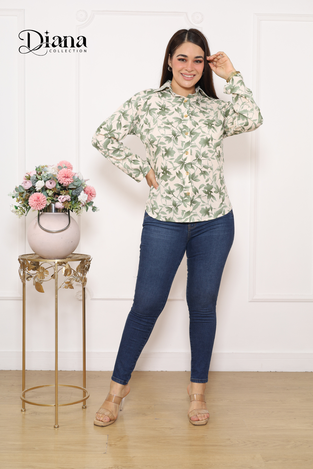 Blusón camisero estampado