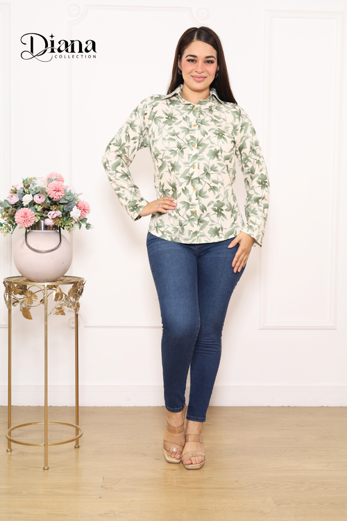 Blusón camisero estampado