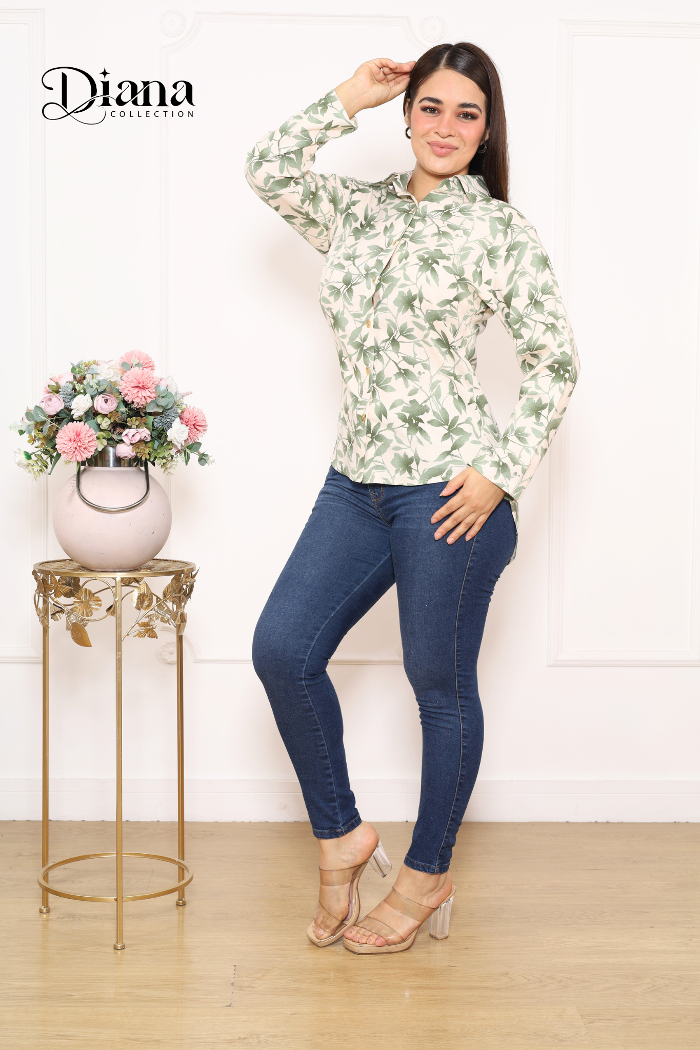 Blusón camisero estampado