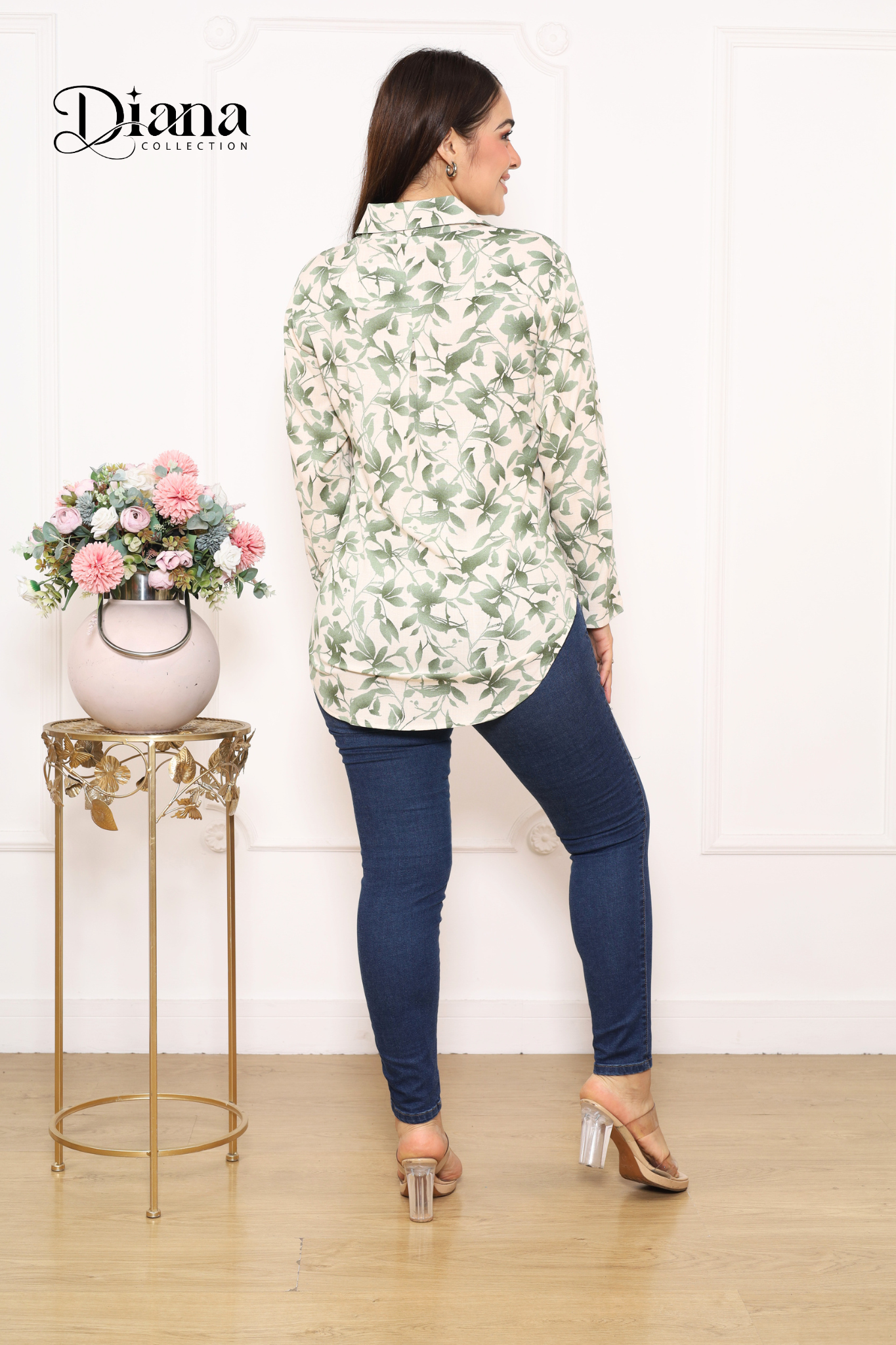 Blusón camisero estampado