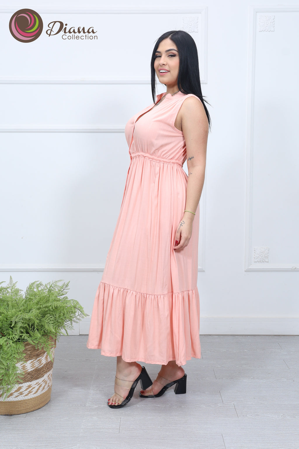 Vestido Emi manga cero estampado