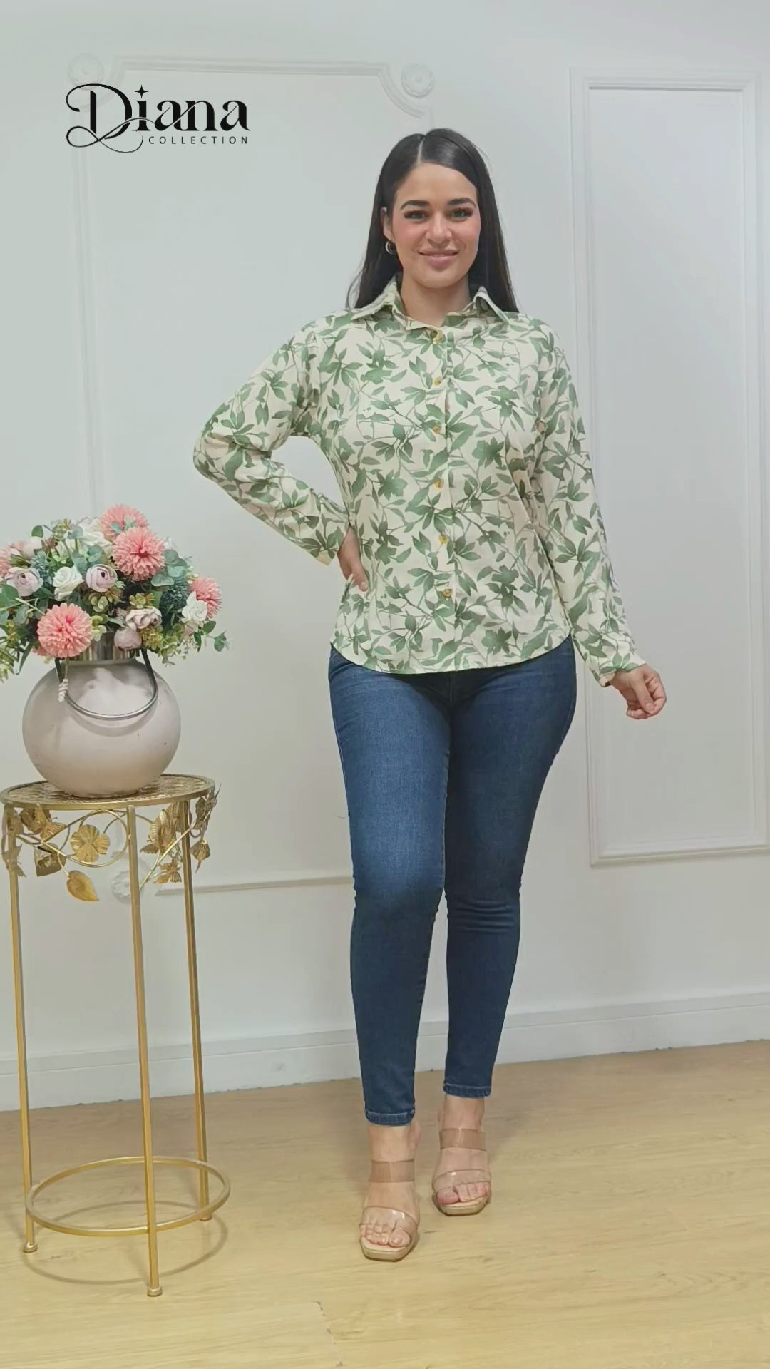 Blusón camisero estampado